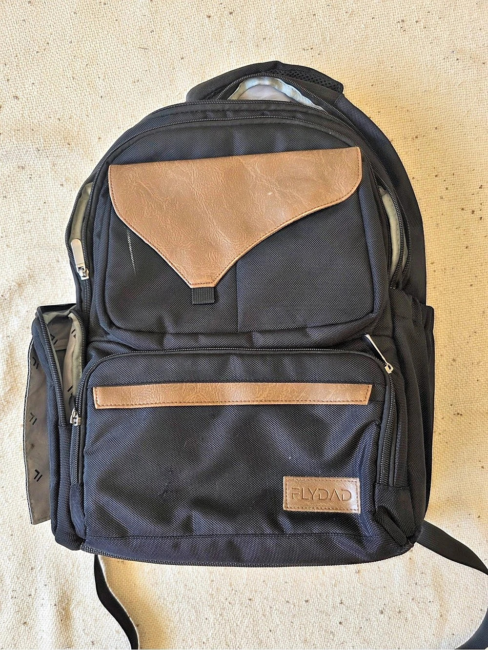 FlyDad FirstBorn Diaper Bag Backpack Black Brown Dad Baby Travel Organizer